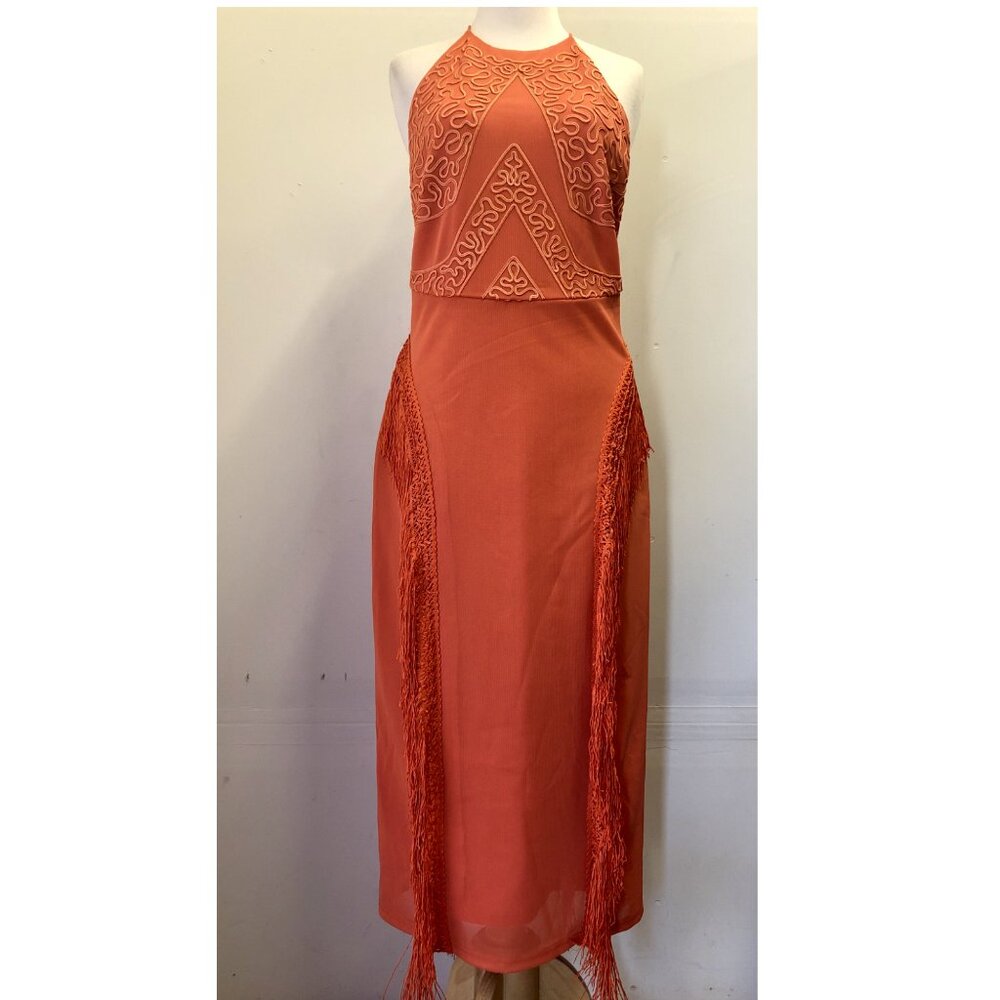 Blessed Are The Meek Primitive Fringe Midi Dress